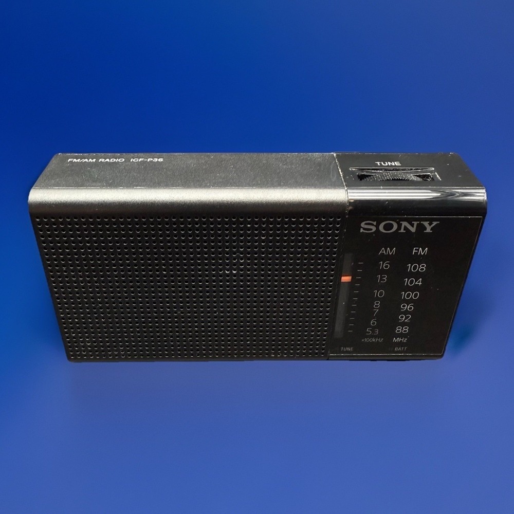 Sony ICF-P36 AM/FM LED Tuning Portable Radio w/ Antenna Black Tested Works Great